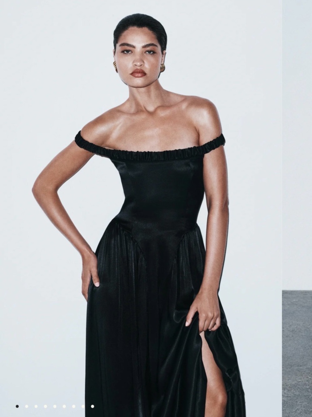 Meshki - Coco Black One-Shoulder Satin Evening Gown